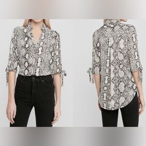 Express Black and White Snake Print Blouse
